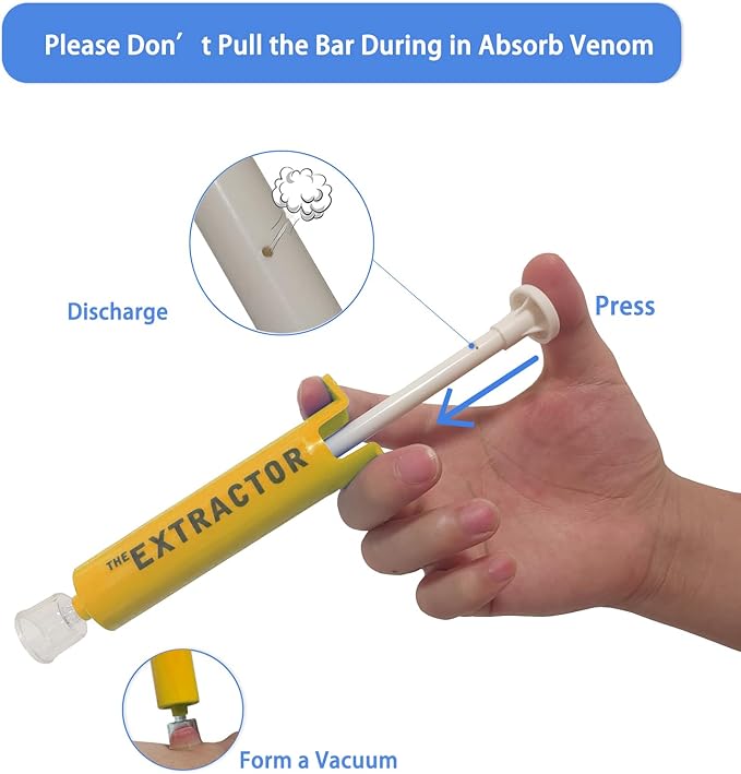 Snake Bite Kit for Humans,Rattlesnake Bite Kit,Bee Sting Kit, Venom Snake Bite Kit for Dogs,Venom Extractor Kits,Extractor Suction Pump, Bite and Sting First Aid for Hiking/Camping(Yellow)