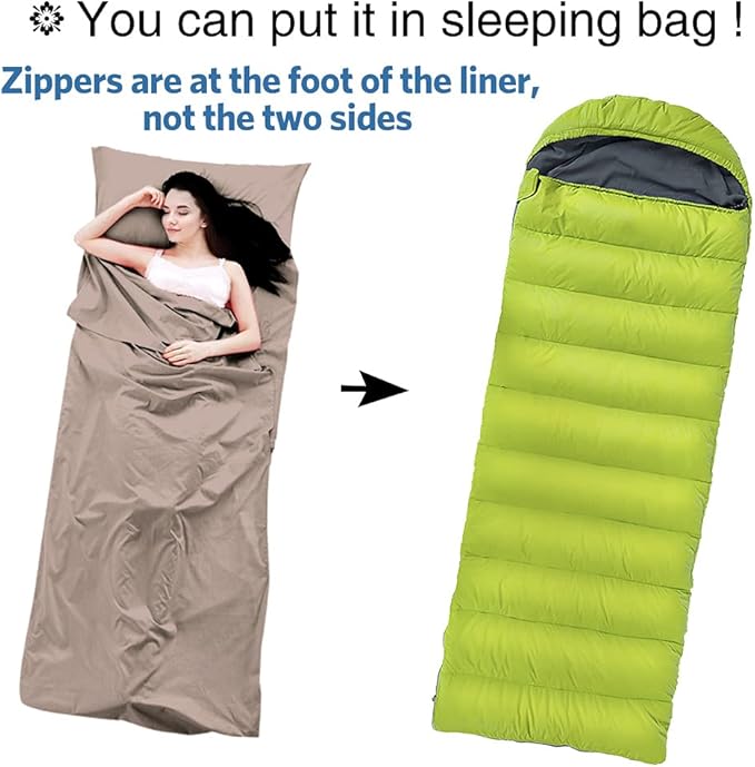 Sleeping Bag Liner Ultralight Travel Sheet Dirt-Proof Travel Camping Sheet Sleeping Sheet Hotel Sheet for Outdoor Travel Hiking Hotels Picnics