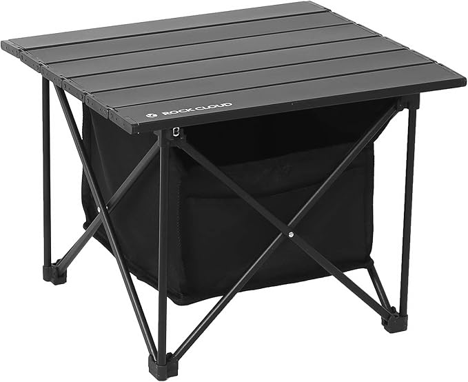 ROCK CLOUD Portable Camping Table Ultralight Aluminum Camp Table Folding Compact Beach Table with Storage Bag for Camping Hiking Backpacking Outdoor Picnic(Reinforced Frame-Small)