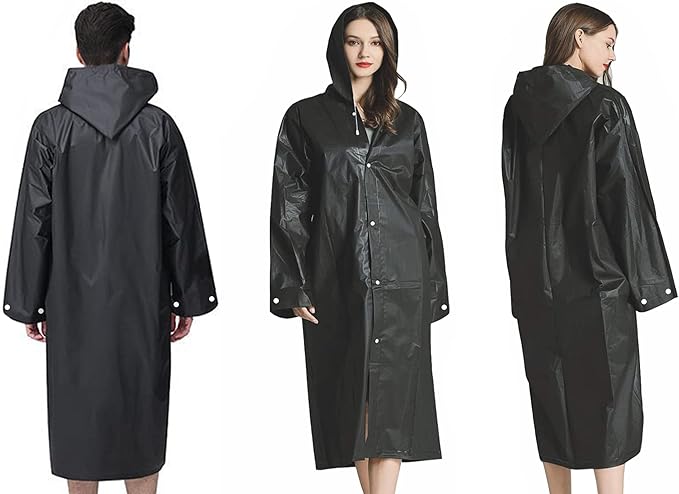 Rain Ponchos Raincoats for Adults Women Men, Reusable 2 Pack Rain Jacket Coats with Hood for Family Disney Camping Hiking