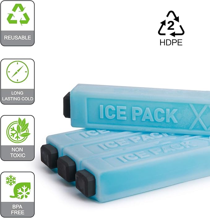 TOURIT Ice Packs for Coolers Reusable Long Lasting Freezer Packs for Lunch Bags/Boxes, Cooler Backpack