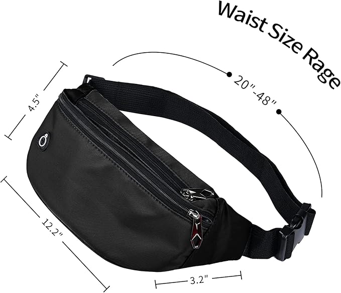 Fanny Pack for Men Women, Waterproof Sports Waist Bag Pack, Belt Bag for Travel Hiking Running