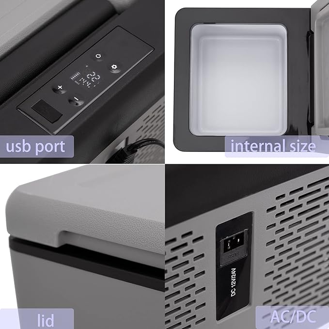 10 Quart Portable Car Fridge 12 Volt Mini Handy Freezer Refrigerator(-4℉-68℉) for Vehicle, Home,Outdoor-12/24V DC and 110-240V AC