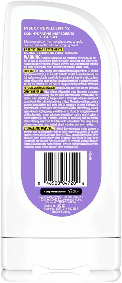 OFF! Clean Feel Insect Repellent Clear Gel with 20% Picaridin, Bug Repellent with Long Lasting Protection from Mosquitoes, Hydrating, 6 oz