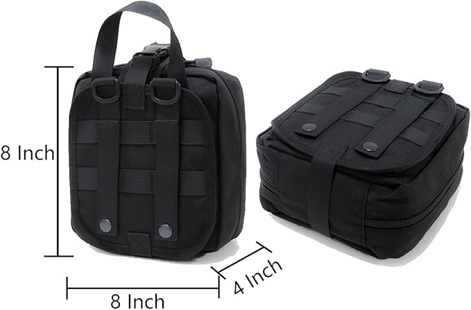 Rip-Away EMT Pouch Molle Pouch Ifak Pouch Medical First Aid Kit Utility Pouch 1000D Nylon Carlebben (with Medical Supplies)