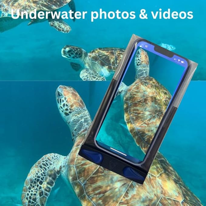 Aquapac Waterproof Phone Case, Medium, Blue, Lanyard, iPhone and Android, Made in The UK, Hiking, Mountain Biking, Running Accessory, Travel Essential, 5 Year Warranty. IPX8 Certified to 30 ft deep.