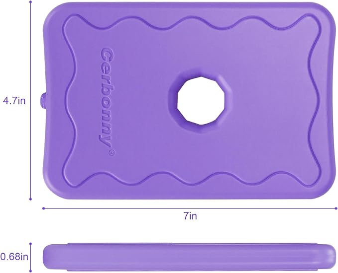 Cerbonny Ice Packs For Lunch Boxes,Lunch Box Ice Packs,Ice Pack For Lunch Box,2PS,Ice Packs For Cooler,Freezer Packs,Cooler Ice Packs,Fit For 3+, pink purple