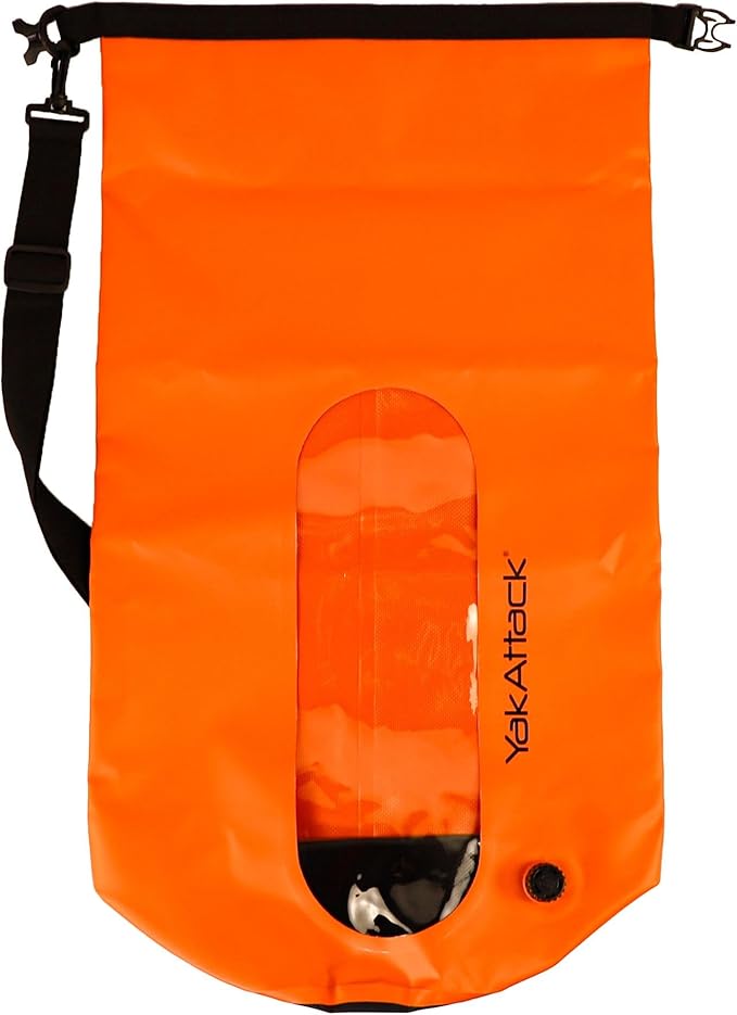 YakAttack 30L Roll-Top Waterproof Dry Bag with Air Valve | Durable & Water Resistant | Compact Storage | Remove Trapped Air | Additional Buoyancy | Dry Bag for Kayaking, Hiking, Boating & Camping