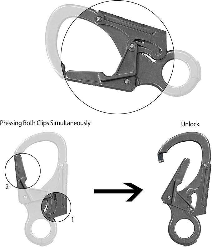 Ahiller Muscular Carabiner Hook,3.1" Alloy Thick Keychain Clip for Man, Outdoor Camping, Hiking Accessories, Key Ring