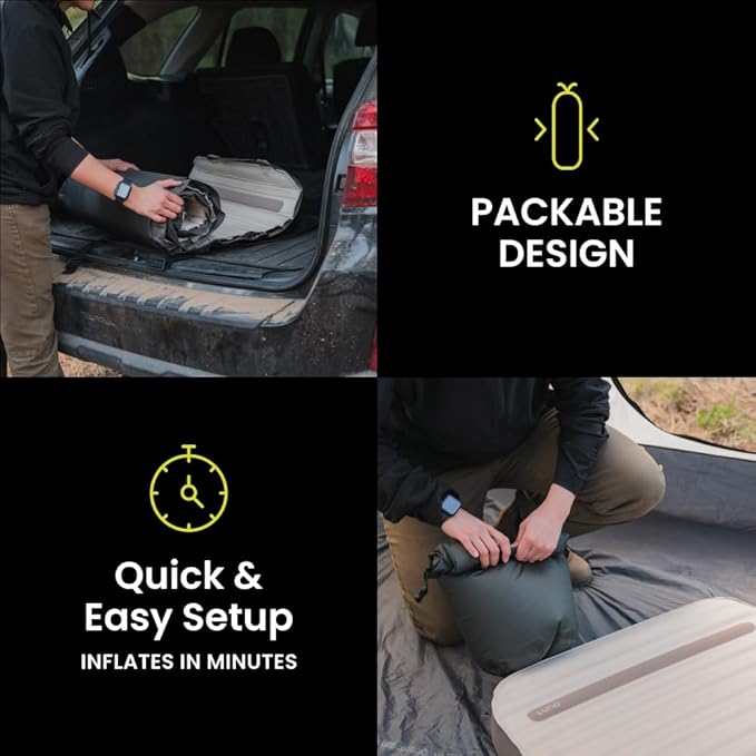Luno AIR+Foam PRO Camping Mattress - Regular | Universal Fit | Hybrid Foam + Air Mattress