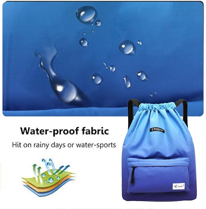 Waterproof Drawstring Bag, Gym Bag Sackpack Sports Beach Backpack for Men Women