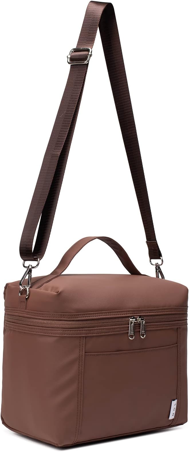 NOL Natural Organic Lifestyle Small Insulated Lunch Bags for Women Cooler Bag Lightweight Nylon Waterproof Lunch Box for Work(Small,coffee)