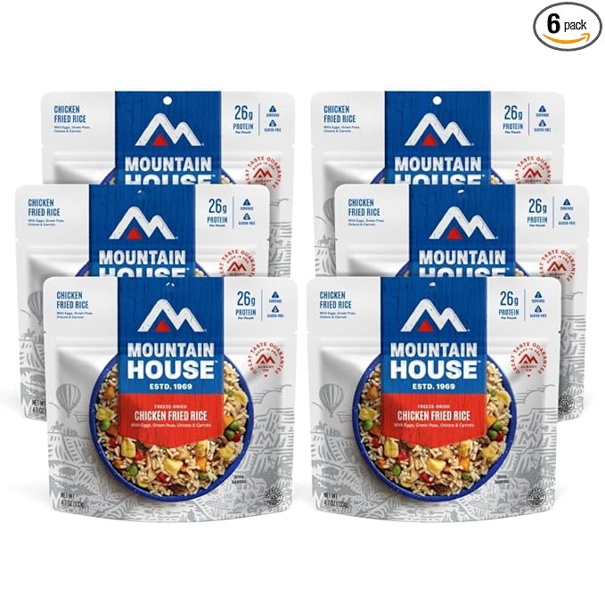 Mountain House Chicken Fried Rice Freeze Dried Backpacking & Camping Food 6-Pack Gluten-Free