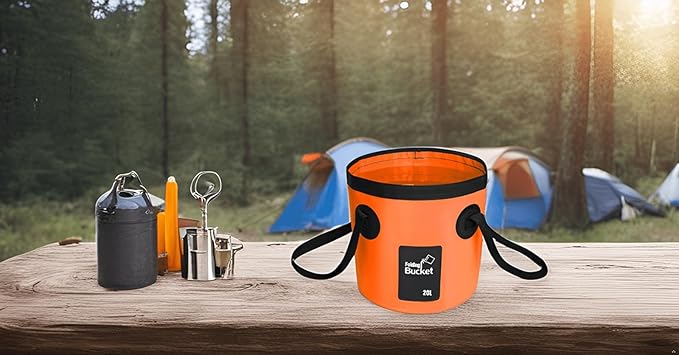 BANCHELLE Collapsible Bucket Water Container Portable Folding Camp Wash Basin for Outdoor Traveling Hiking Fishing Car Washing Gardening Camping 2 PCS