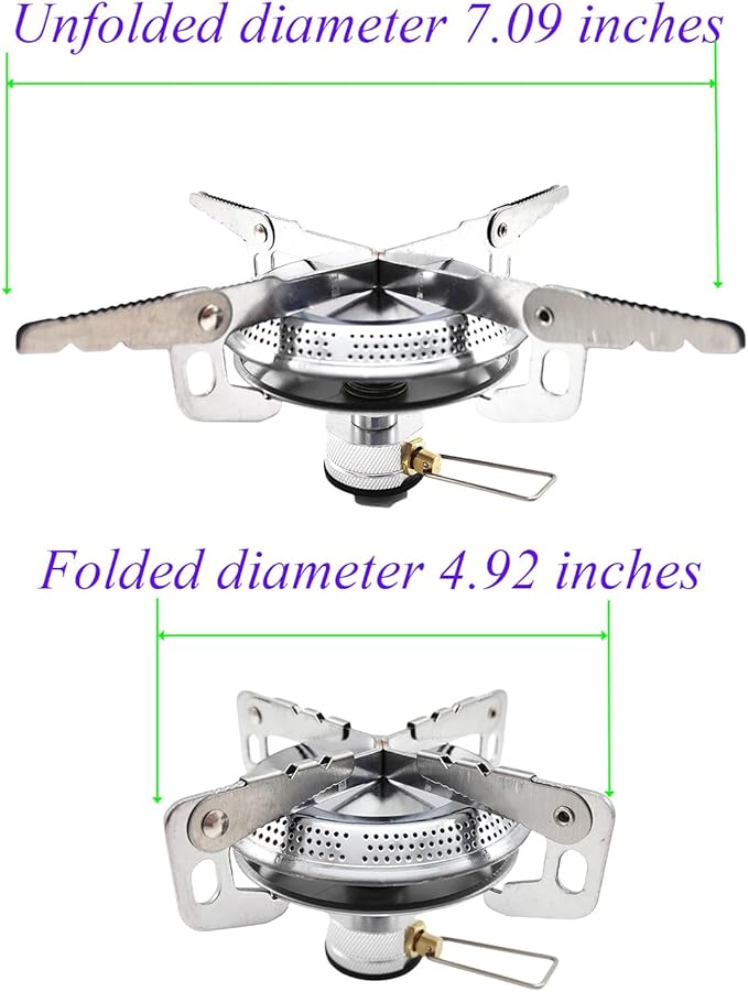 Portable Gas Stove Burner, with Butane Gas Adapter, For Camping, Backpacking, Outdoor Cooking, Outdoor Fising, Outdoor Hiking, Picnic, etc.