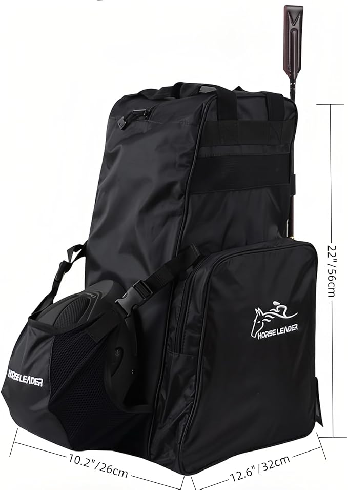 Tall Boot and Helmet Carrier - Waterproof 3 in 1 Equestrian Travel Bag for Horse Riding, Large Capacity, English Bag Carry All