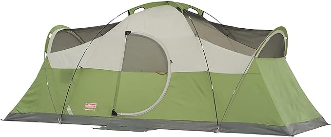 Coleman Montana 8-Person Camping Tent with Rainfly, Weatherproof Family Tent Sets Up in 15 Mins, Fits Multiple Airbeds