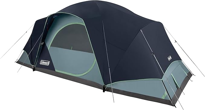 Coleman Skydome XL Large Family Tent with 5 Minute Setup, Weatherproof 8/12 Person Tent with Rainfly & Carry Bag, Fits Multiple Queen Airbeds, Made of PFAS-Free Materials