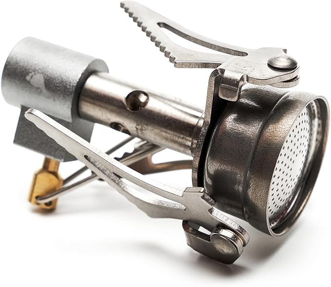 TOAKS Titanium Ultralight Gas Stove – 1.7 oz Compact Backpacking Stove, Foldable Legs, Precision Jet Burner – Durable, Fuel Efficient, Affordable
