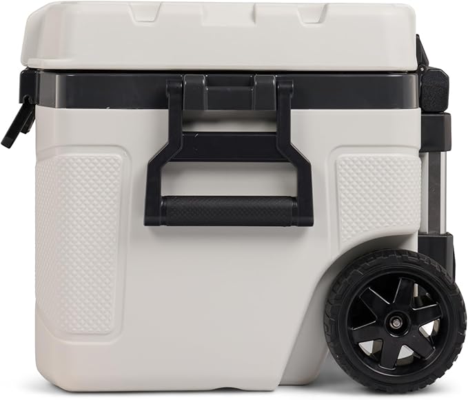Igloo Trailmate 52Qt Wheeled Cooler, Insulated Hard Shell Ice Chest, Bone
