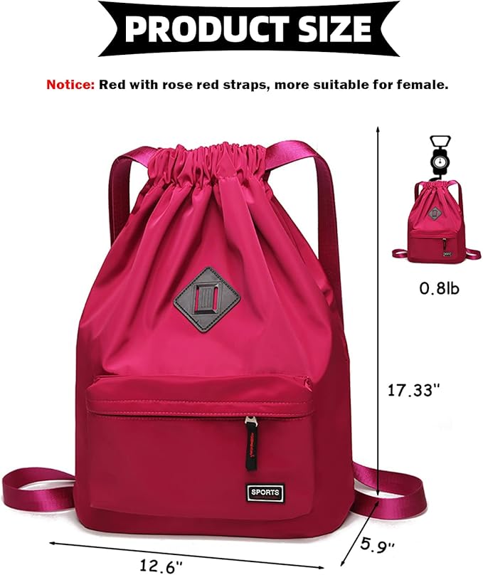 Peicees Waterproof Drawstring Sport Bag Lightweight Sackpack Backpack for Men and Women