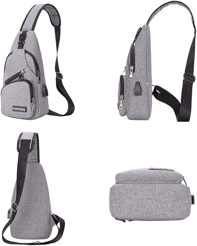 Peicees Travel Gym Bike Sling Bag Shoulder Backpack Daypack w/USB Charging Port