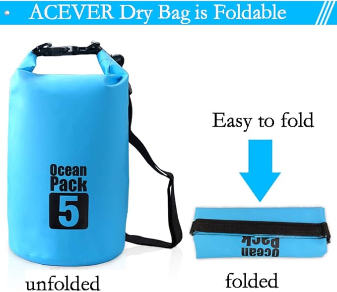 Outdoor Dry Sack/Floating Waterproof Bag 2L/3L/5L/10L/15L/20L/30L for Boating, Kayaking, Hiking, Snowboarding, Camping, Rafting, Fishing and Backpacking (Green, 2L)