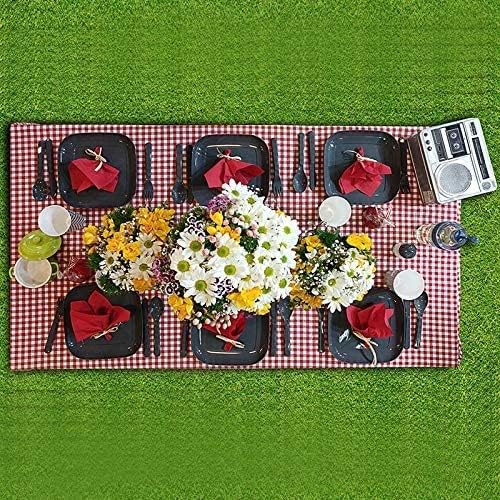 Tribello Camping Picnic Dishes Set with Case, 32 Plastic Reusable Cutlery - BPA Free, Microwave / Dishwasher Safe