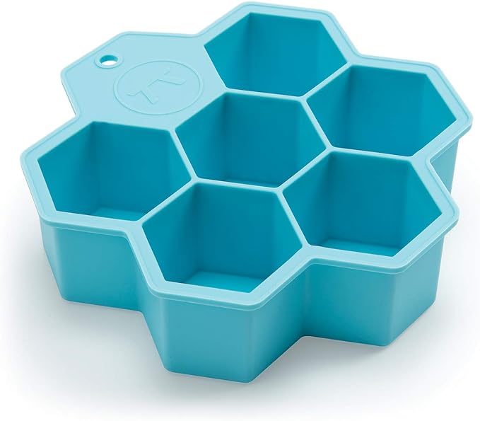 Outset Hexagon Silicione Ice Cube Tray, 6 Large Honeycomb Cubes