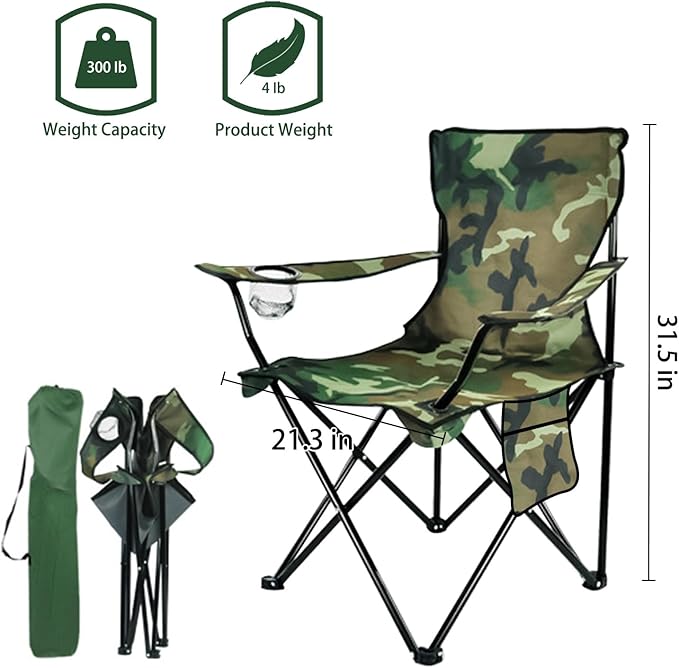 Damei century 4PCS Folding Camping Chairs-Lightweight, Installation-Free, Portable Chair for Beach, Lawn, Outdoor Sports