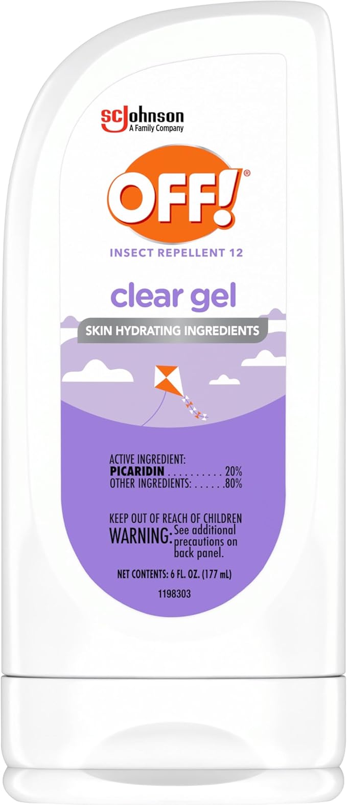OFF! Clean Feel Insect Repellent Clear Gel with 20% Picaridin, Bug Repellent with Long Lasting Protection from Mosquitoes, Hydrating, 6 oz