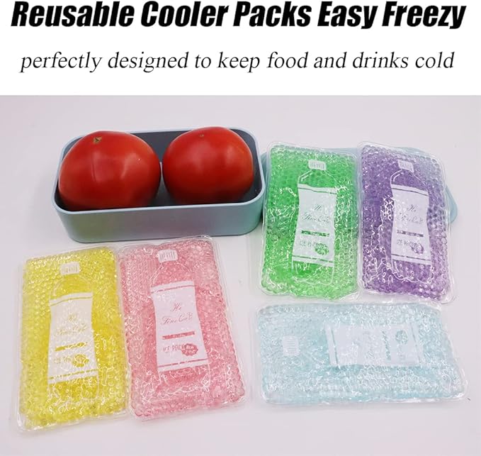 Reusable Ice Packs for Coolers - 5 Pack Freezable Gel Packs for Lunch Box, Camping, Picnic, Medical Cold Therapy - Leakproof & Long-Lasting Cold Storage