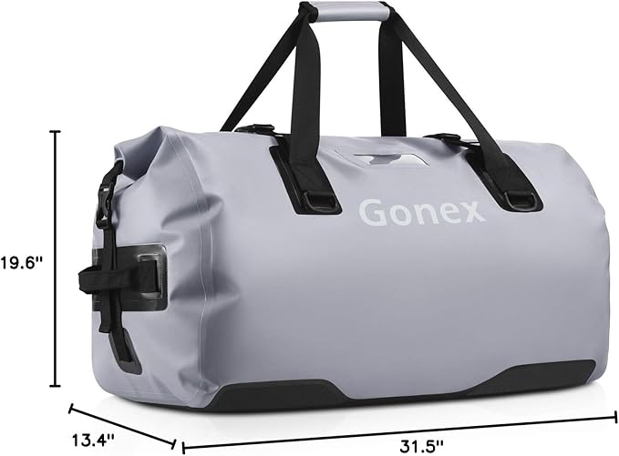 Gonex 40L 60L 80L Extra Large Waterproof Duffle Travel Dry Duffel Bag Heavy Duty Bag with Durable Straps & Handles for Kayaking Paddleboarding Boating Rafting Fishing