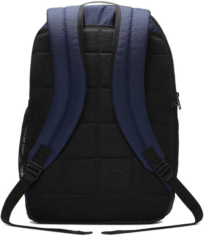 Nike Brasilia Medium Training Nike Backpack for Women and Men with Secure Storage & Water Resistant Coating, Midnight Navy/Black/White