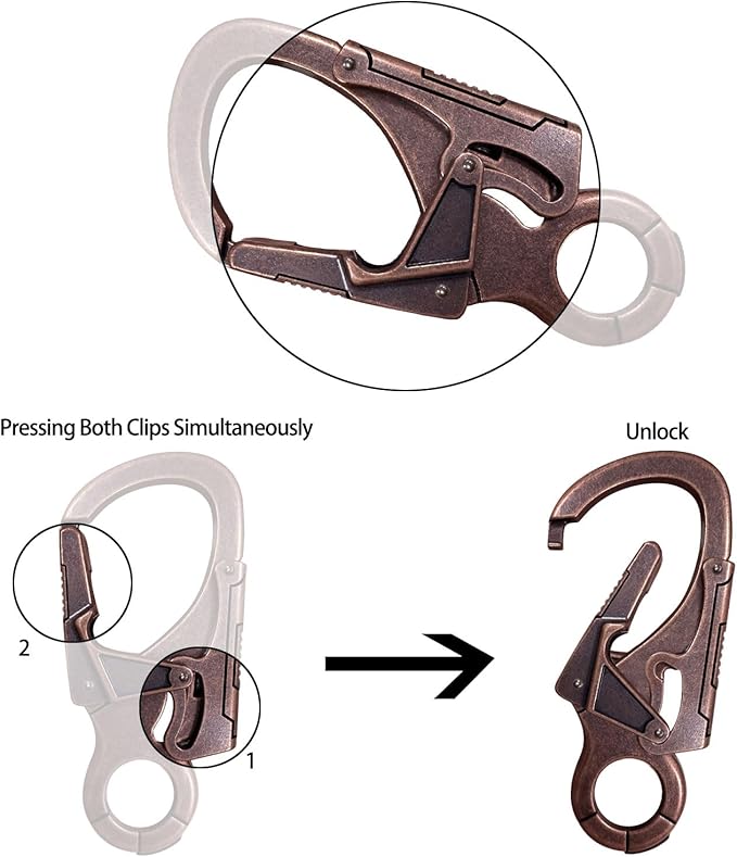 Ahiller Muscular Carabiner Hook,3.1" Alloy Thick Keychain Clip for Man, Outdoor Camping, Hiking Accessories, Key Ring
