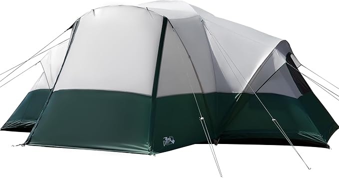 8/10/11 Person Camping Tent with Porch, Large Family Tents for Outdoor Camping, Big Dome Tent Includes Rainfly, Reflective Windproof Rope, Large Vestibule