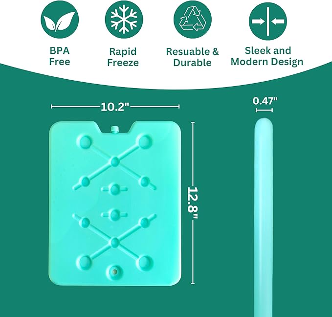 GURIN Reusable Ice Packs for Lunch Box/Coolers, Bag, or Backpack Coolers - Cold Up to 8-12 Hours Long Lasting for Camping Picnic, Outdoor Activities, Food Delivery