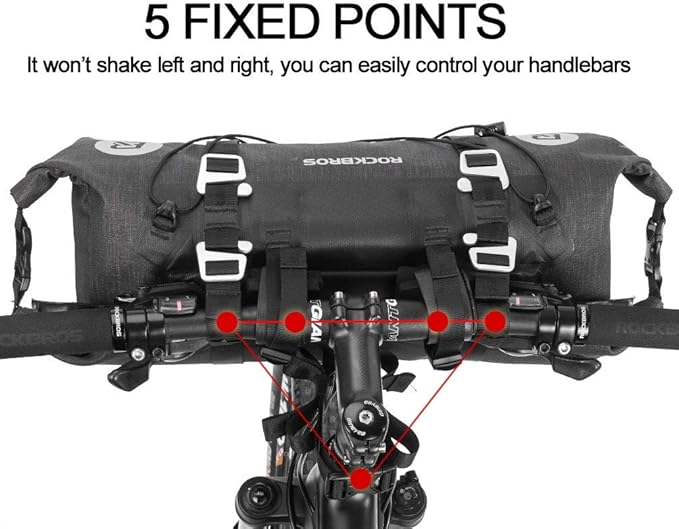 ROCKBROS Bikepacking Bike Handlebar Bag 7L-14L Waterproof Large Dry Pack Bicycle Front Bag Roll for MTB Mountain Road Drop-bar Bikes Bar