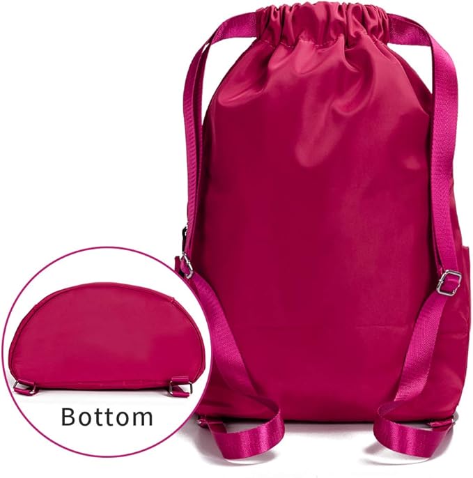 ZOORON Waterproof Drawstring Gym Backpack Bag for Men & Women, Sport Gym Sack Mini Travel Daypack