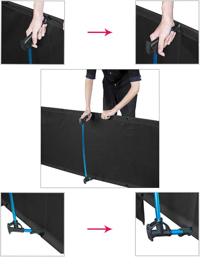 MOON LENCE Folding Camping Cot Outdoor Camping Bed Portable with Carry Bag Camp Cots for Adults for Hiking Backpacking Car Camping Outdoor&Indoor&Beach Use (black1)