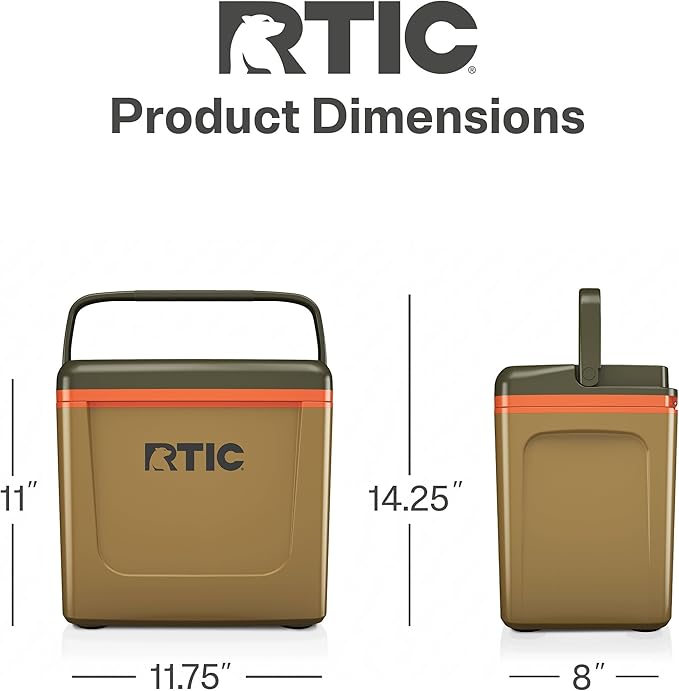 RTIC 8 QT Road Trip Personal Cooler, Small, Compact, Insulated, Portable Ice Chest Box for Food, Drink, Beverage, Beach, Camping, Picnic, Fishing, Boat, 12-Can Capacity
