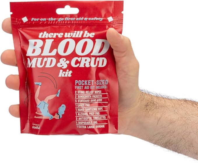 There Will be Blood, MUD, & CRUD Kit, Portable First Aid Kit, Pocket-Sized, Emergency Essentials, for On-The-Go, Perfect for Trail Running, Camping, Hiking, Outdoors