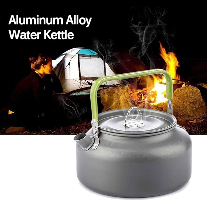 Lixada Camping Kettle 0.8L/1.2L/1.6L for Boiling Water, Coffee Pot Tea Kettle Aluminum Alloy Teapot with Silicon Handle Carry Bag for Hiking Outdoor Picnic