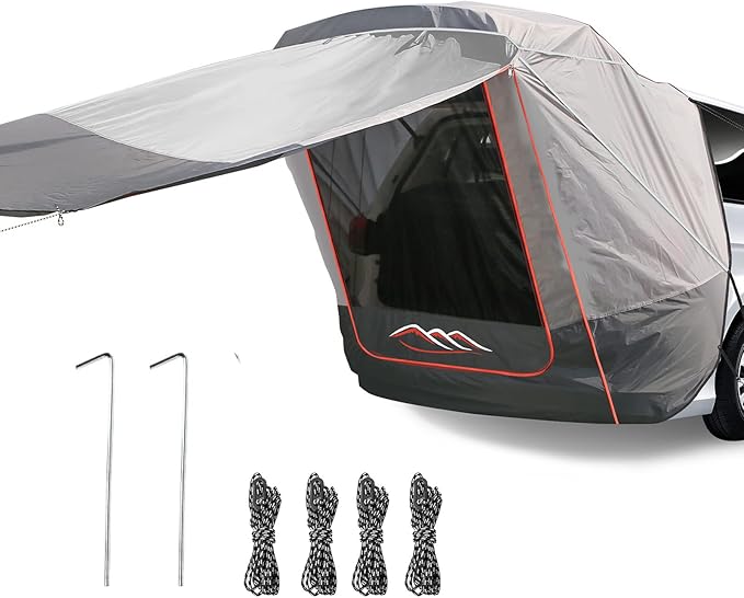 DLUCKY SUV Trunk Tents,SUV Waterproof 3500MM UPF 50+,car Camping Essentials,car Tent Rainproof, Sun Protection Sunshade, and Mesh Transparent Mosquito net