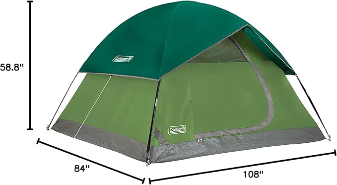 Coleman Sundome Camping Tent with Rainfly, 2/3/4/6 Person Tent Sets Up in 10 Mins, Weatherproof Shelter for Camping, Festivals, Backyard, Sleepovers, & More