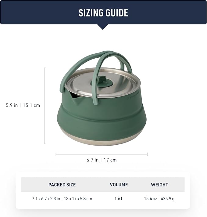 Sea to Summit Detour Stainless Steel 1.6 Liter Collapsible Camp Kettle