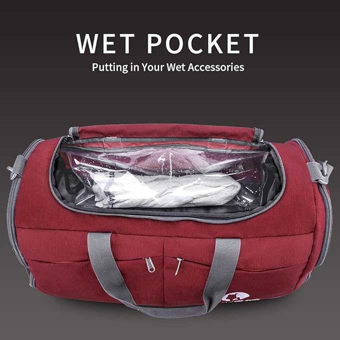 Canway Sports Gym Bag, Travel Duffel bag with Wet Pocket & Shoes Compartment for men women, 45L/40L, Lightweight