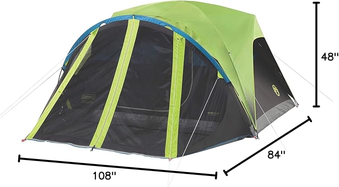 Coleman Carlsbad Dark Room Tent with Screened Porch, 4/6 Person Tent Blocks 90% of Sunlight to Keep Inside Cool, Weatherproof Shelter with Easy Setup, Made of PFAS-Free Materials