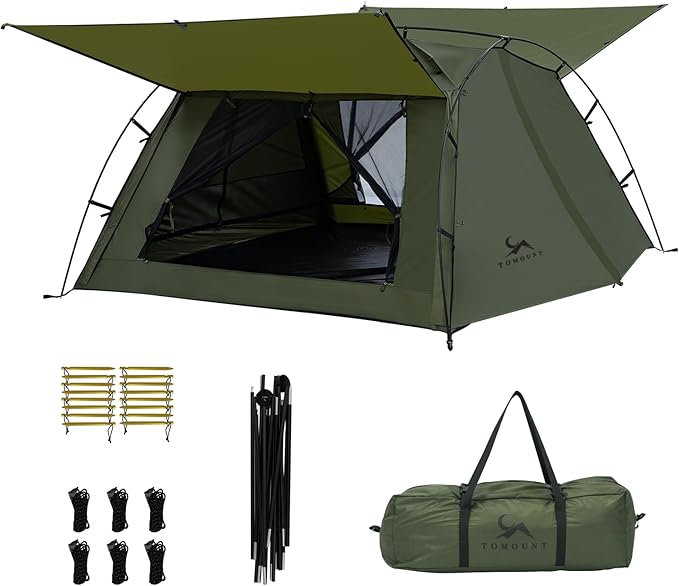 SML TOMOUNT 4 Person Tent for Camping Cabin Tent Easy Set Up Polyester PU3000mm 3 Season Outdoor Tent for Hiking Backpacking Motorcycle