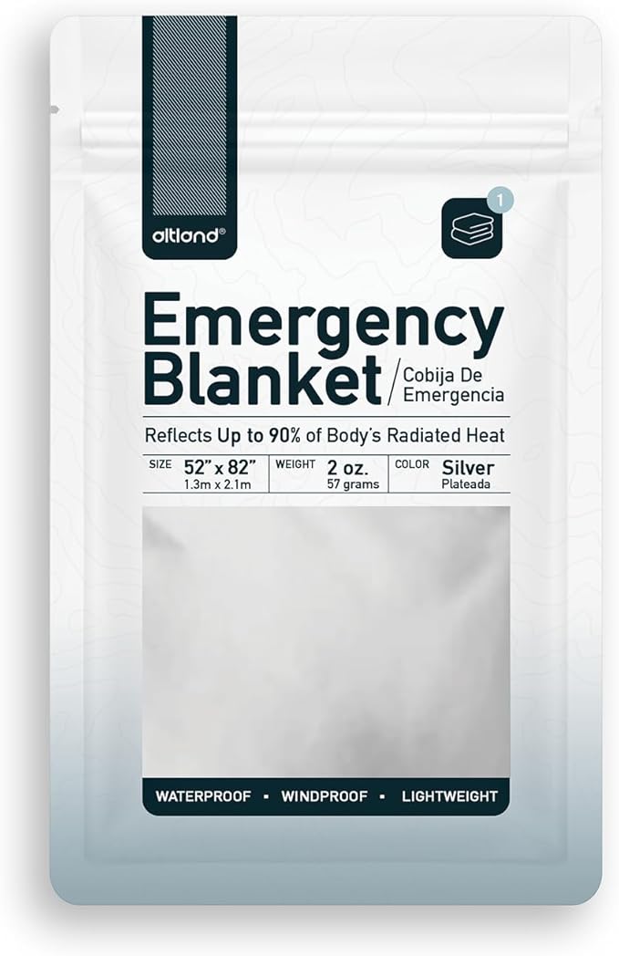 Altland 6 Pack of Emergency Blankets - Heat Reflective Blankets for Winter Survival Kits, Disaster Preparedness, Cold Weather Camping, and Homeless Care Packages
